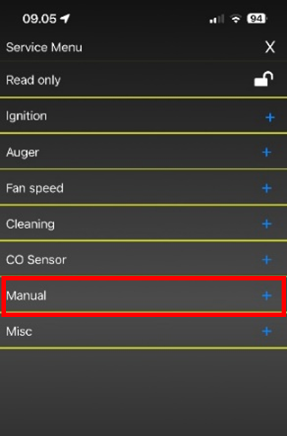 Markering af manual i Aduro Hybrid Appen