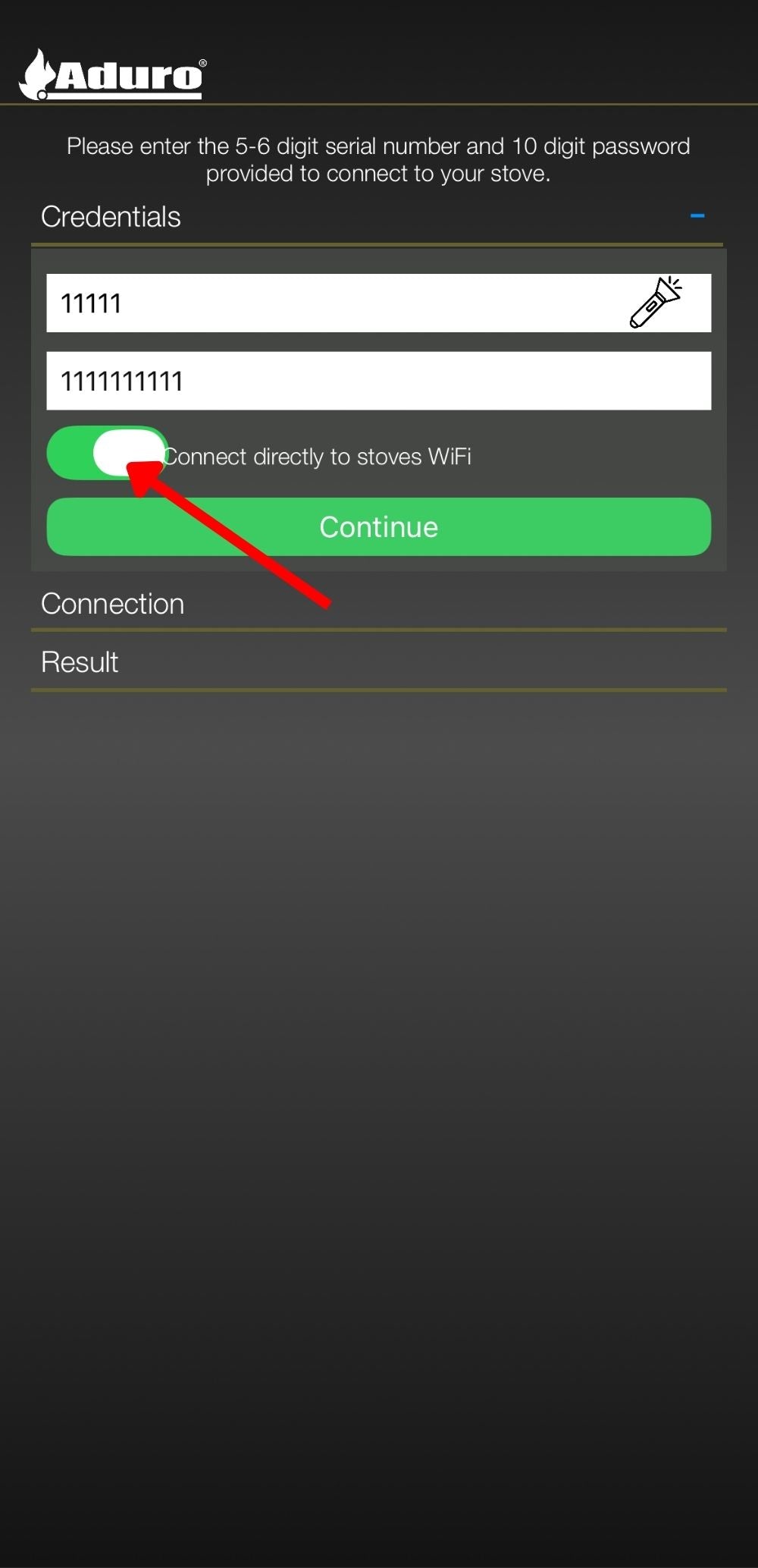Markering af knap i Aduro hybrid app