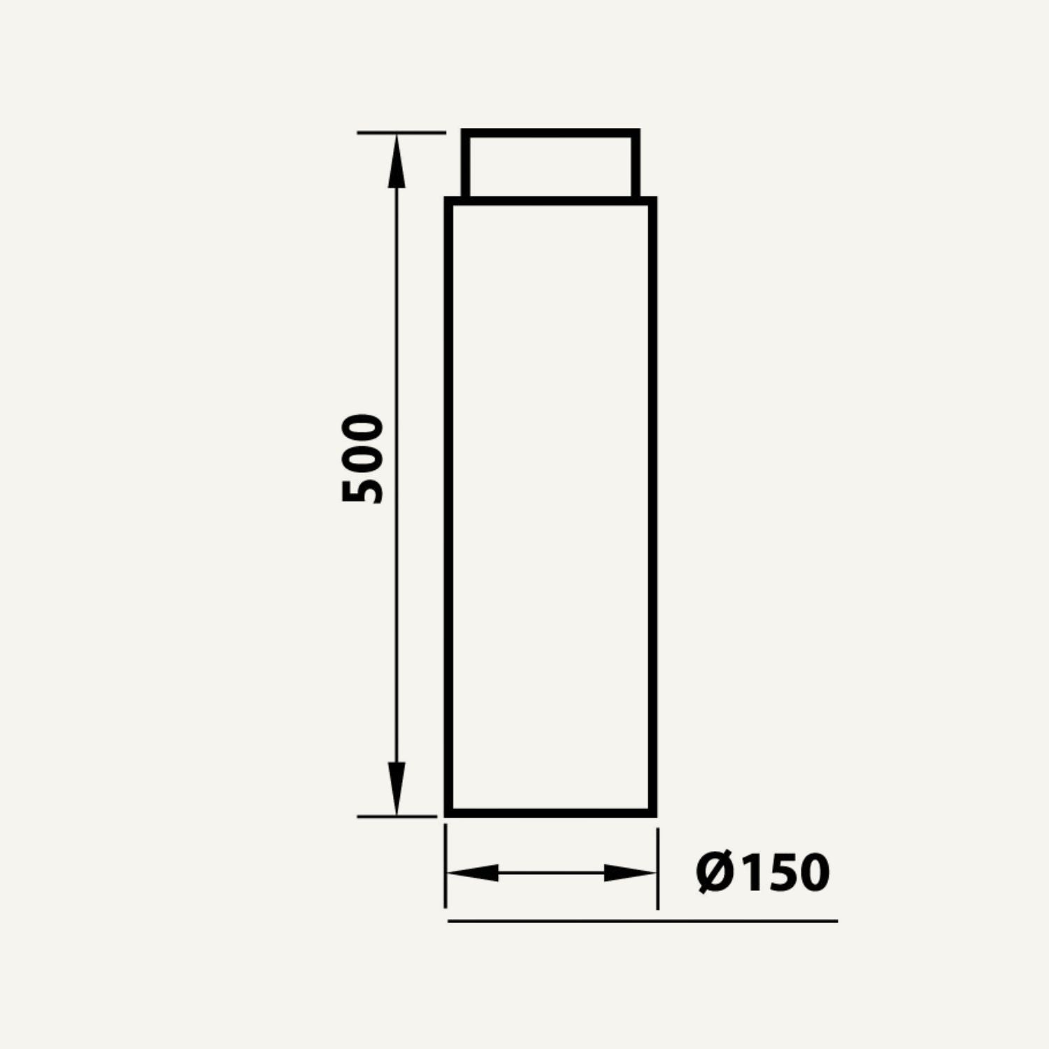 Lige rør - 500 mm