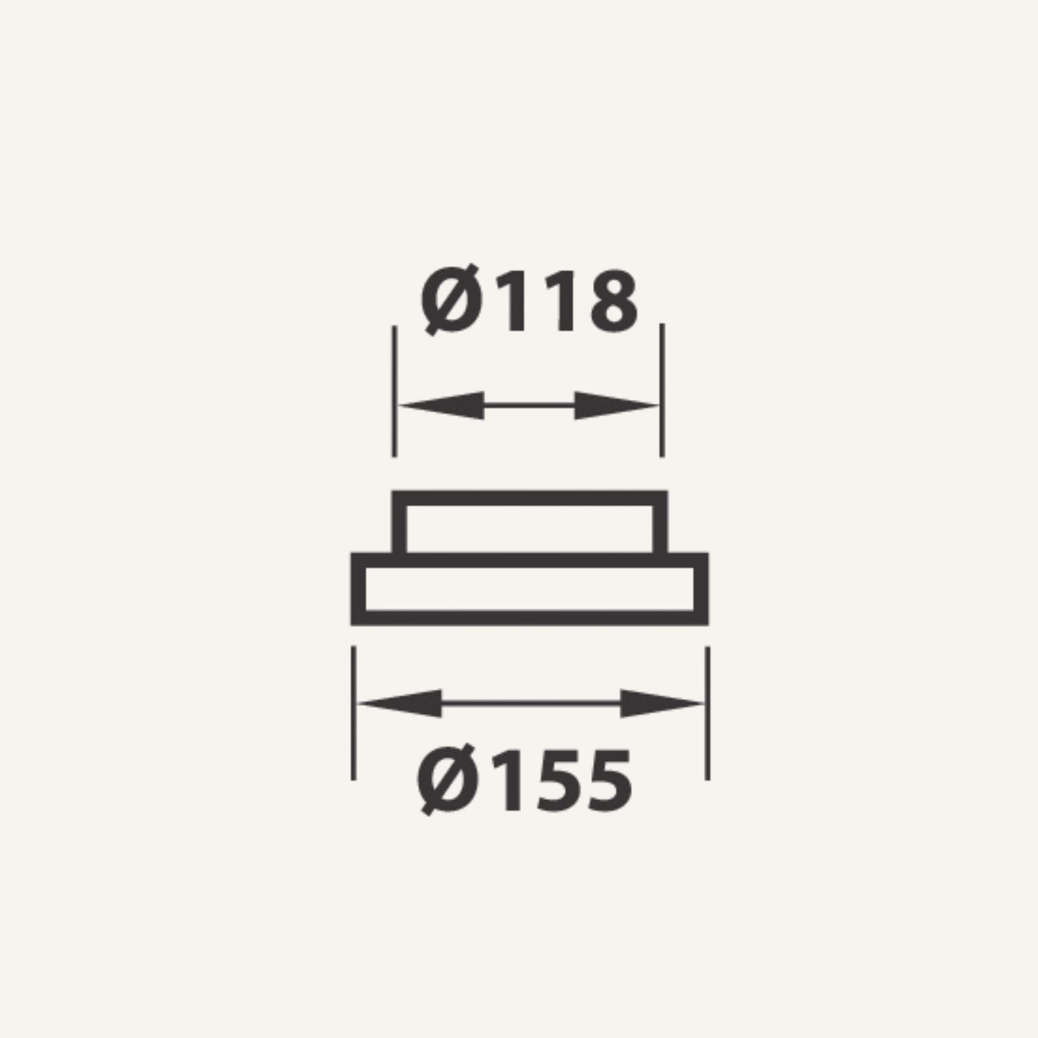 Reduktion - ø118/ø155 mm