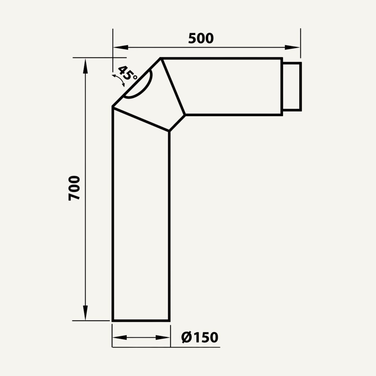 Knærør 2x45 m