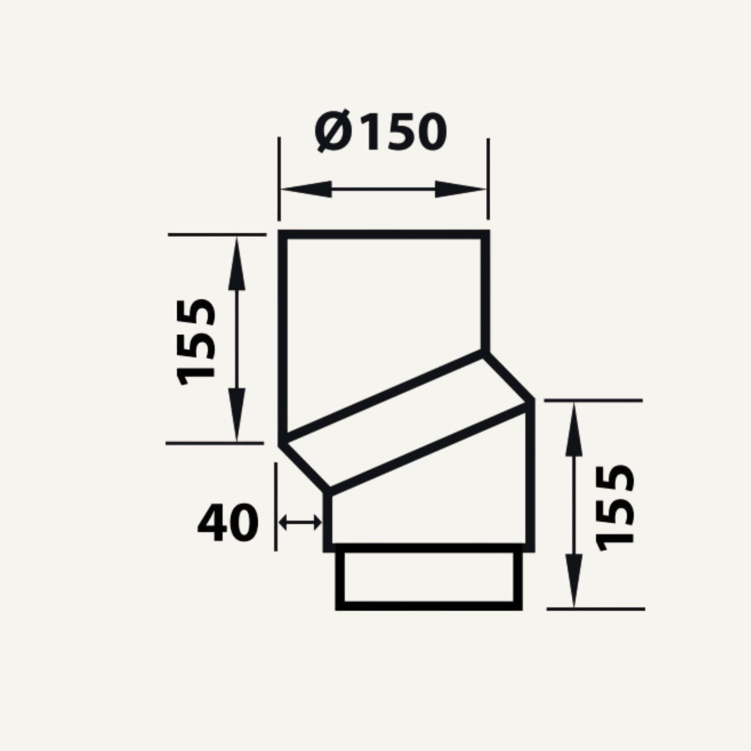 S-Bøjning, 40 mm