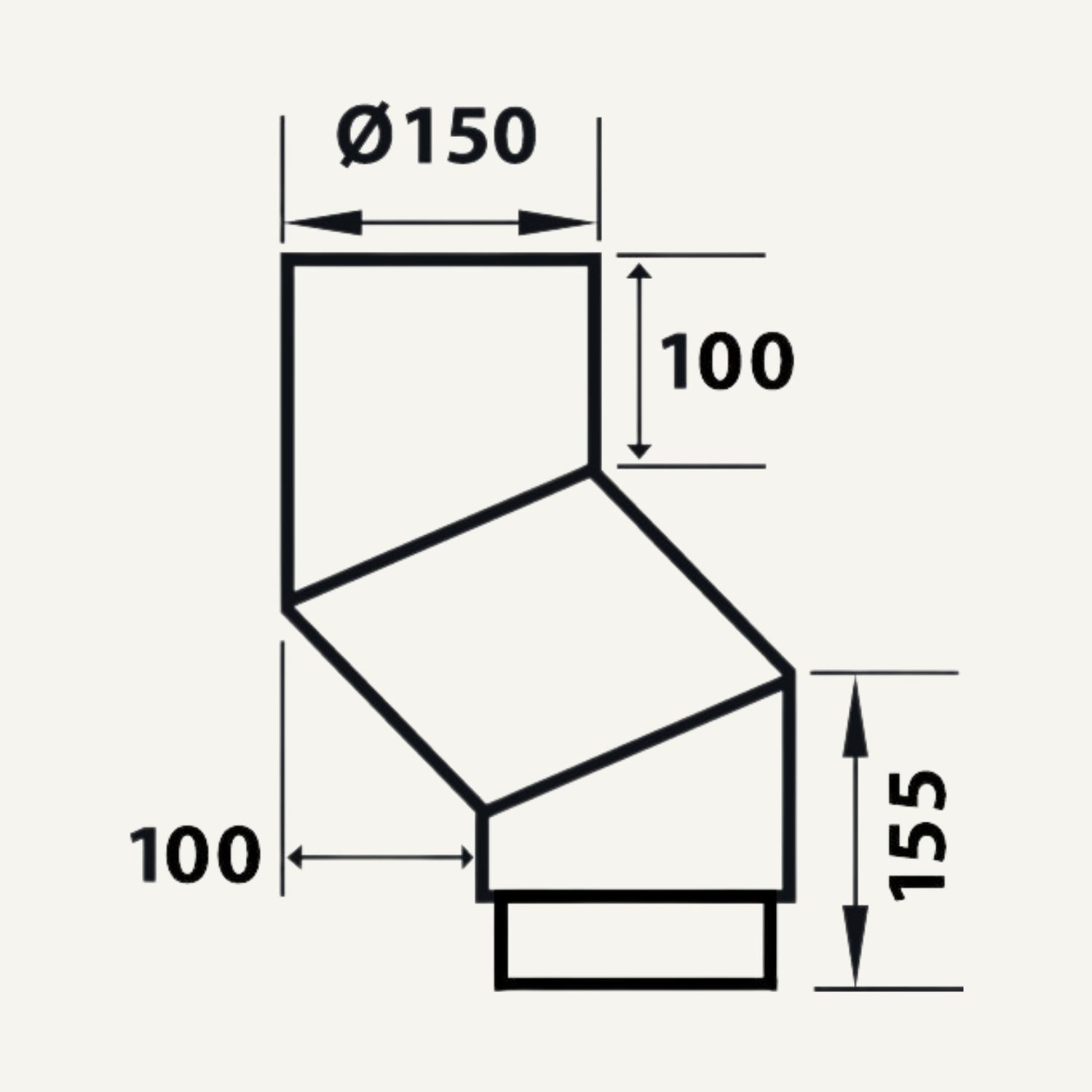 S-Bøjning, 100 mm