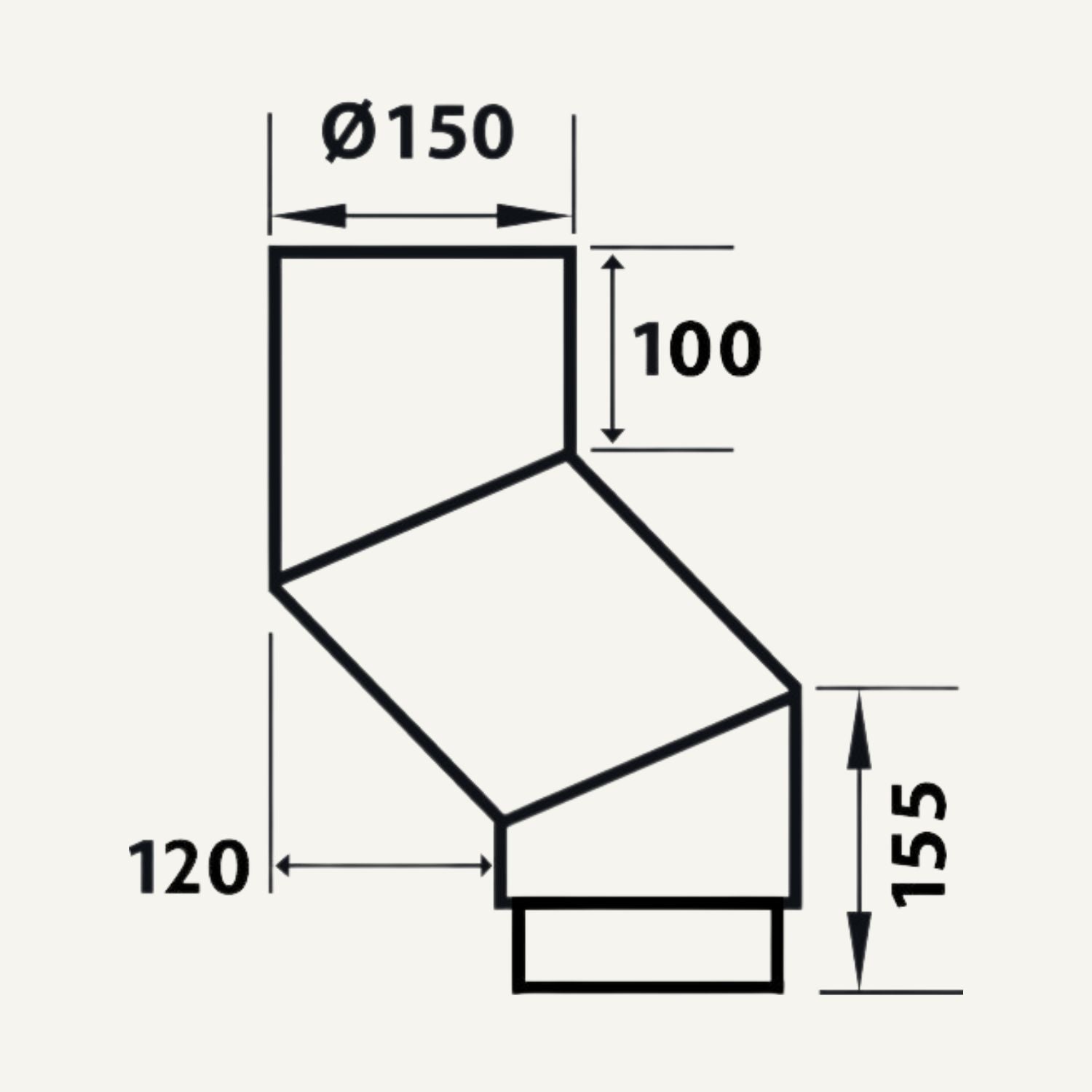 S-Bøjning, 120 mm