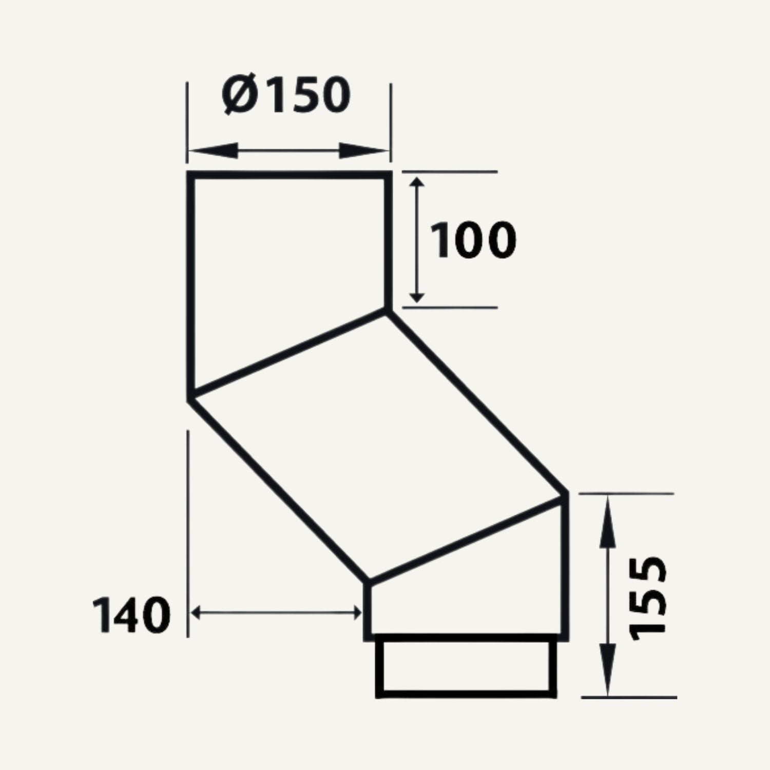 S-Bøjning, 140 mm