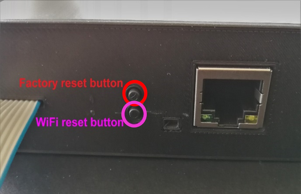 Markering af reset knapper