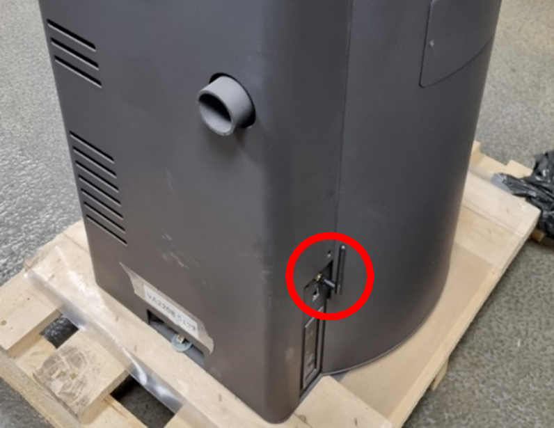 Markering af Wi-Fi modul på pilleovn